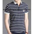 Wholesale Fitted Superior Quality Stripe Fashion Cotton Men′s Polo T Shirt